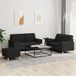 Maison Exclusive - Ensemble de canapé 3 pièces avec coussins, noir, tissu