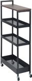 Relaxdays Keukentrolley op wielen - 98 x 20 x 50 cm - smal - bruin-zwart