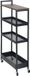 Relaxdays Keukentrolley op wielen - 98 x 20 x 50 cm - smal - bruin-zwart