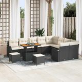 Maison Exclusive - Ensemble de jardin avec 12 pièces, ensemble de salon en polyrotin noir