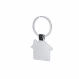 Merkloos / Sans marque Sleutelhanger met klein huisje - zilver - metaal - 3.5 x 3 cm - eigen huis/nieuw huis - huissleutels