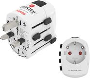 Hama Wereldreisadapter 3-polig (landschuifsysteem, meer dan 150 landen, universele stekkeradapter, geaard contact, stekkertype B, G, I, J, L, N, voor stekkertype C, E, F, 100-250V, tot 1750W)