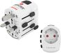 Hama Wereldreisadapter 3-polig (landschuifsysteem, meer dan 150 landen, universele stekkeradapter, geaard contact, stekkertype B, G, I, J, L, N, voor stekkertype C, E, F, 100-250V, tot 1750W)