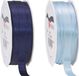 Glorex Hobby Satijn cadeau inpak deco sierlint - 2 tinten blauw - 25 meter x 1 cm