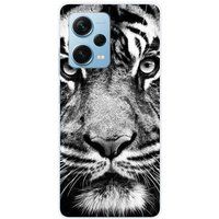 Xiaomi Redmi Note 12 Pro Plus Tigre blanc et noir Bedrukt siliconen hoesje
