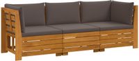 vidaXL - 3-delige Buitenbank Set Massief Acacia Hout Bruin