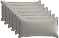 vidaXL Kussensloop 6 st houten grijs 40 x 80 cm polyester