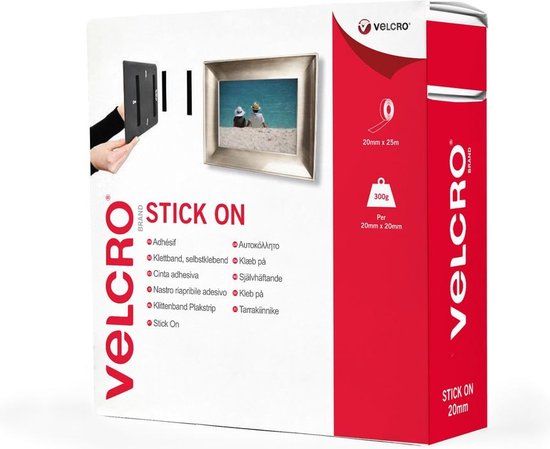 VELCRO® VEL-EC60354 Klittenband - Haak- en lusdeel - Wit - 25 m x 20 mm