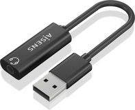AISENS A106-0770 USB-A 2.0 naar 3.5mm Jack Adapter Kabel Zwart