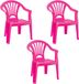Trendoz Chaise pour enfants - 3x - rose - 50 cm - pour intérieur et extérieur - plastique