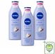Nivea 3 x Smooth Body Milk - Sheaboter - 72 uur Hydratatie - Voor Droge Huid - 400 ml