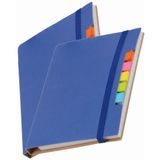 Merkloos Schoolschrift / notitieboekje - Pakket van 2x stuks - A6 formaat - 70 gelinieerde pagina's - blauw - met balpen