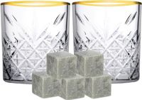 Pasabahce Verres à whisky - Set de 4 avec 9 glaçons à whisky