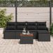 vidaXL Ensemble de banc de jardin 6 pièces noir poly rotin