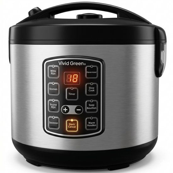 Vivid Green RiceMaster Multi 1.5 - Rijstkoker met Stomer - 1.5L - Zilver
