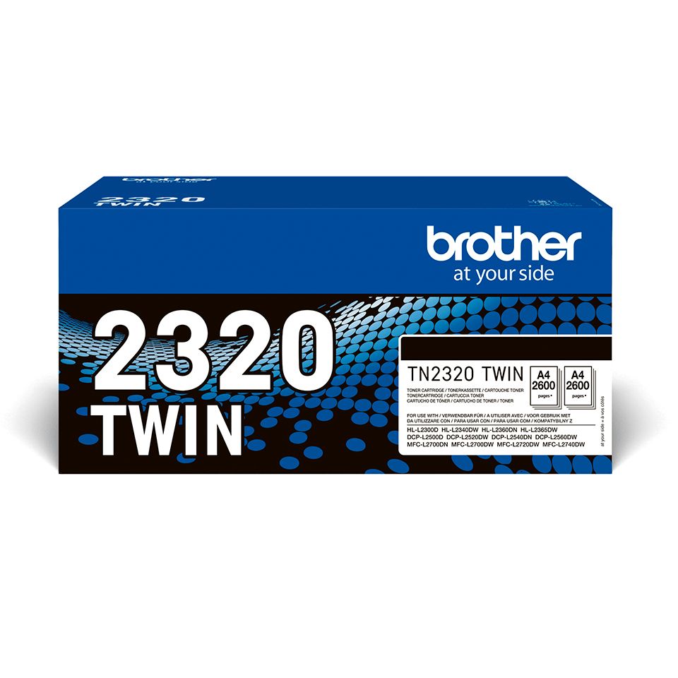 Brother TN-2320TWIN Black Toner Cartridge - Twin Pack - Original