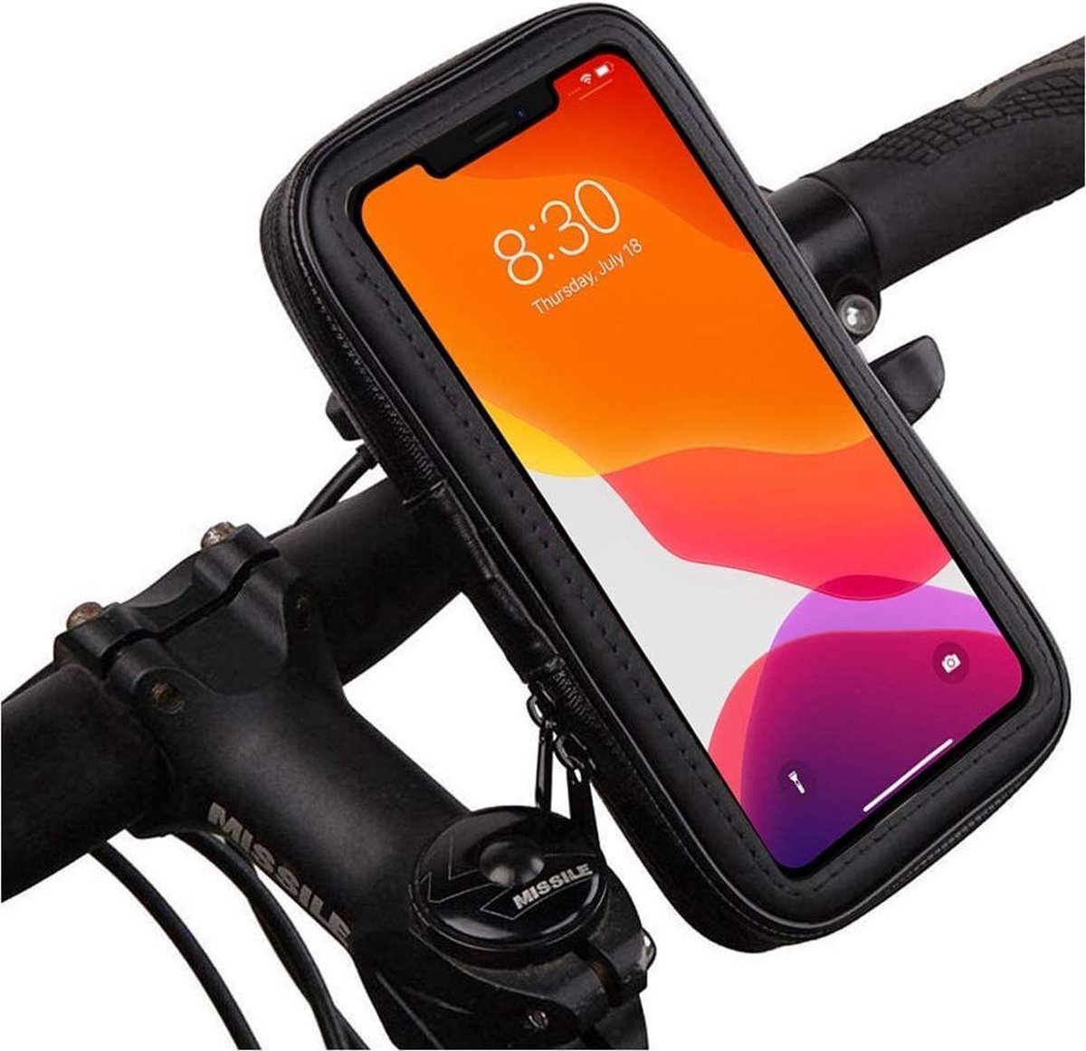 Ar202 Smartphone houder fiets motorfiets universele waterdichte koffer voor telefoons tot 6.5 "onverwoestbare grip met extra bevestiging aan het stuur gsm-houder