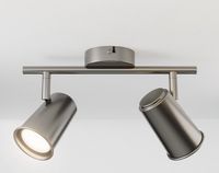 HOFTRONIC - Riga LED Plafondspot 2 Lichts GU10 4000K Neutraal wit - RVS - Opbouwspot L274mm - Modern - Plafondlamp