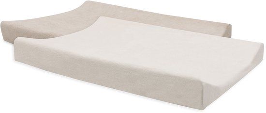 Jollein Aankleedkussenhoes - 50x70cm - Badstof - Oatmeal/Sand - 2 stuk
