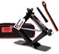 HEYNER® Cric ciseaux Set 2,0 t, hauteur de levage 125-450mm, cric incluant bouton rotatif, manivelle, cliquet, douille 17, sac, rotatif à 360°. Coussinet en caoutchouc avec fente, grand pied