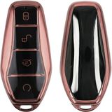 kwmobile autosleutel hoesje geschikt voor BYD Atto 3 / Sealion / Han / Tang / Dolphin / Seal hoes - TPU autosleutel behuizing - Beschermende auto sleutel case - Sleuteletui in hoogglans roségoud