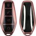 kwmobile hoesje autosleutel geschikt voor BYD Atto 3 / Sealion / Han / Tang / Dolphin / Seal hoes - TPU autosleutel behuizing - Beschermende auto sleutel case - Sleuteletui in hoogglans roségoud
