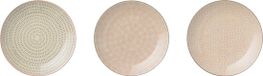 Bloomingville Cecile - Bord - Aardewerk - Rose/Grijs - 20 cm - Set van 3