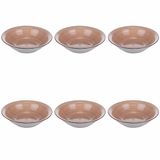 Set van 6 soepborden, Ø 21,2 cm, van aardewerk, handbeschilderd, terracotta, 4 tinten