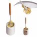 ECONATURAL by York Toiletborstel bamboe handgreep, toiletborstel met randreiniger EKO Natural houden voor badkamer, bruin en wit, 3064090-009171