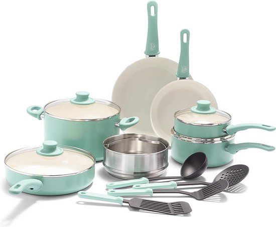 GreenLife Soft Grip 15-delige pannenset - Inductie - PFAS-vrij - Turquoise