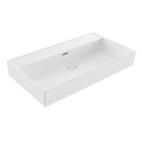 Saniclass Legend Meubelwastafel - 81x47x12cm - met overloop - 1 wasbak - 0 kraangaten - keramiek - mat wit