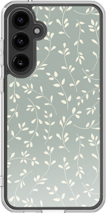 imoshion Hoesje - Geschikt voor Samsung Galaxy S23 FE - Design hoesje - Smoke Green Flowers