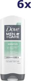 Dove Men + Care Sensitive Body + Face + Hair Wash - 6 x 400 ml