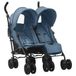 Poussette deux places bleu marine acier