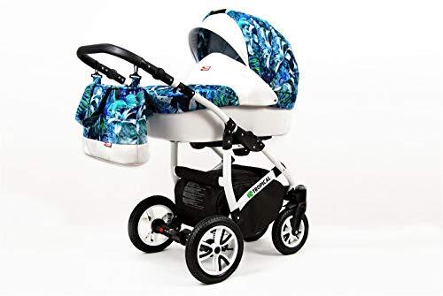 SaintBaby Kinderwagen 3in1 2in1 Set Isofix Buggy Baby Autostoeltje Tropic by Mint Parrots 3in1 met autostoeltje
