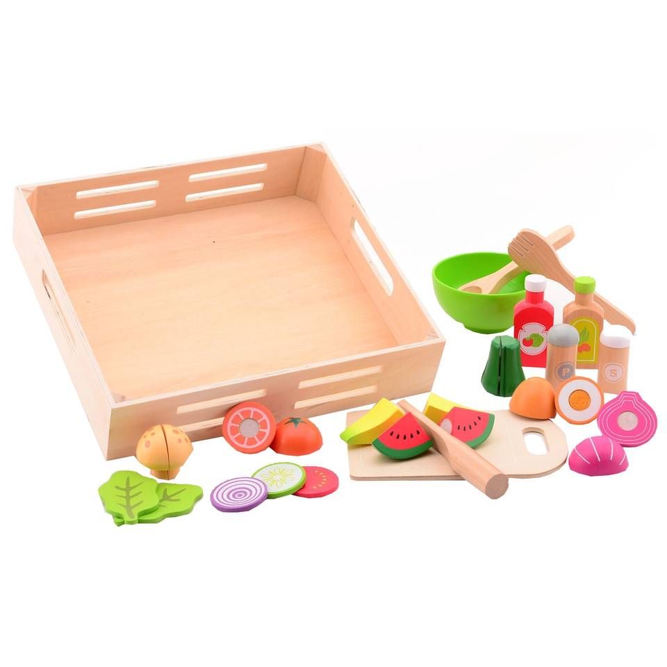 Jouéco Saladeset in houten tray