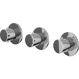 IVY Bond Pièce de finition Thermostat encastrable avec 2 robinets d'arrêt Symmetry avec rosaces rondes - Chrome