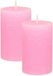 Atmosphera Stompkaars - 2x - roze - 5 x 8 cm - klein rustiek model - cilinderkaars - kaars
