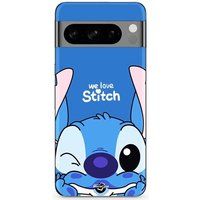 Maniacase Google Pixel 8 Pro Hoesje Steek Schattig Ohana Steek Blauw Voorkant