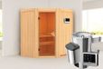 Karibu Tonja Sauna porte en verre bronze poêle 3,6 kW commande externe