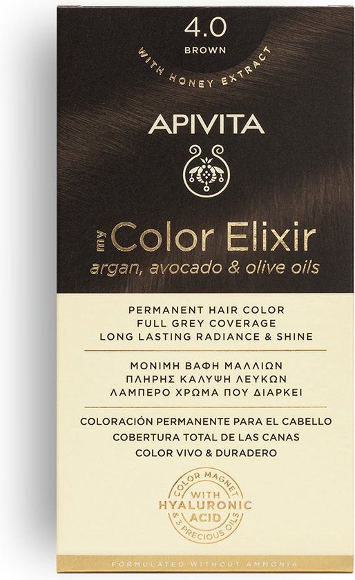 Apivita Hair Colour Color Elixir Permanent Hair Color 4.0 Brown - 1 ml