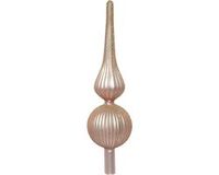 Decoris Kerstboom piek gedecoreerd - lichtroze - glas - 31 cm