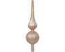 Decoris Kerstboom piek gedecoreerd - lichtroze - glas - 31 cm