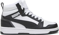 PUMA Rebound V6 Mid Jr Sneakers - Wit/Zwart - Maat 37 - Kinderen