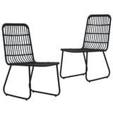VidaXL Tuinstoel Terras Polyrattan, Staal Zwart (2 stuks)