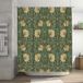 Ansouyi William Morris Douchegordijnset met 12 haken, waterdicht polyester, bloemenpatroon, groen, art nouveau, voor thuis, badkamer, badkuip