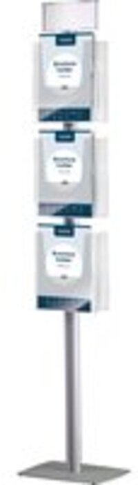 Folderstandaard Europel 6xA4 - Zilver/Transparant