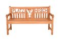 Tuinbank met hertenkop van massief teakhout geolied - 3-zits houten bank weerbestendig voor tuin, terras en balkon - zitbank teak L 150 x D 61 x H 89 cm