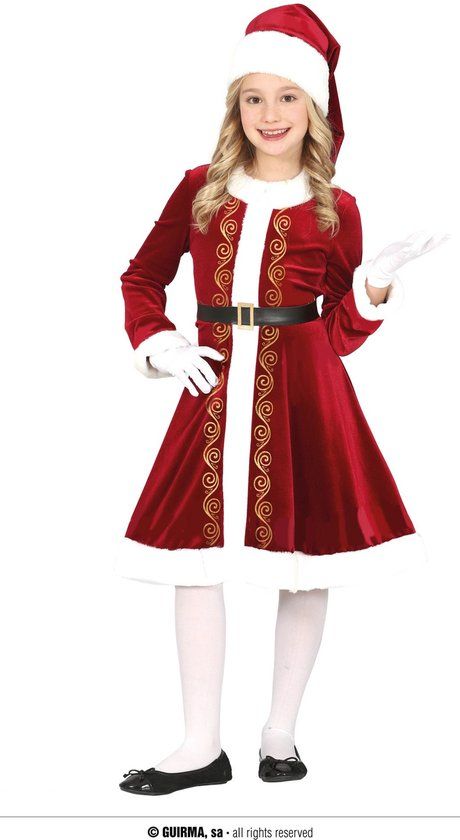 Guirca Kerst & Oud & Nieuw Kostuum | Luxe Miss Santa Claudette | Meisje | 5 - 6 jaar | Rood