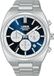 LORUS Montre à quartz analogique pour hommes, avec bracelet en métal, argent/bleu